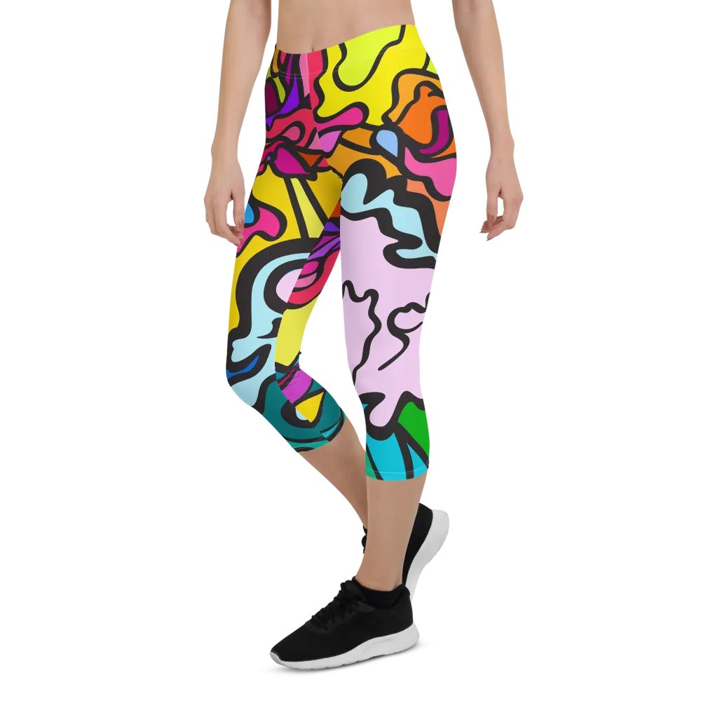 Vibrant Motion Custom Capri Leggings - Wave at Sunset product image (5)
