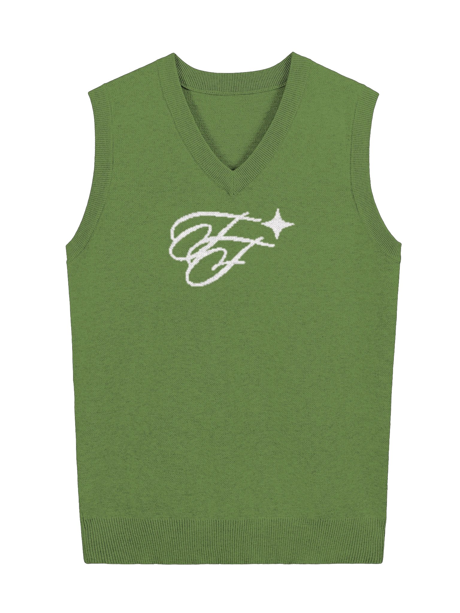 F&F Knitted V-Neck Vest Tournament (GRN) product image (1)