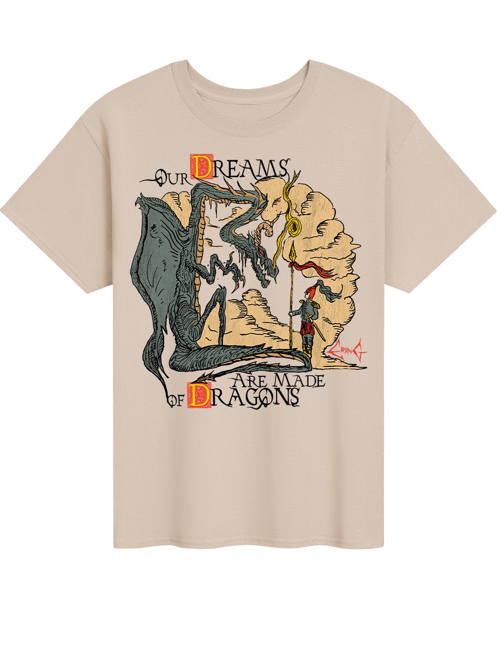 *New* Our Dreams are made of Dragons - Classic T-Shirt (Sand Color) product image (1)
