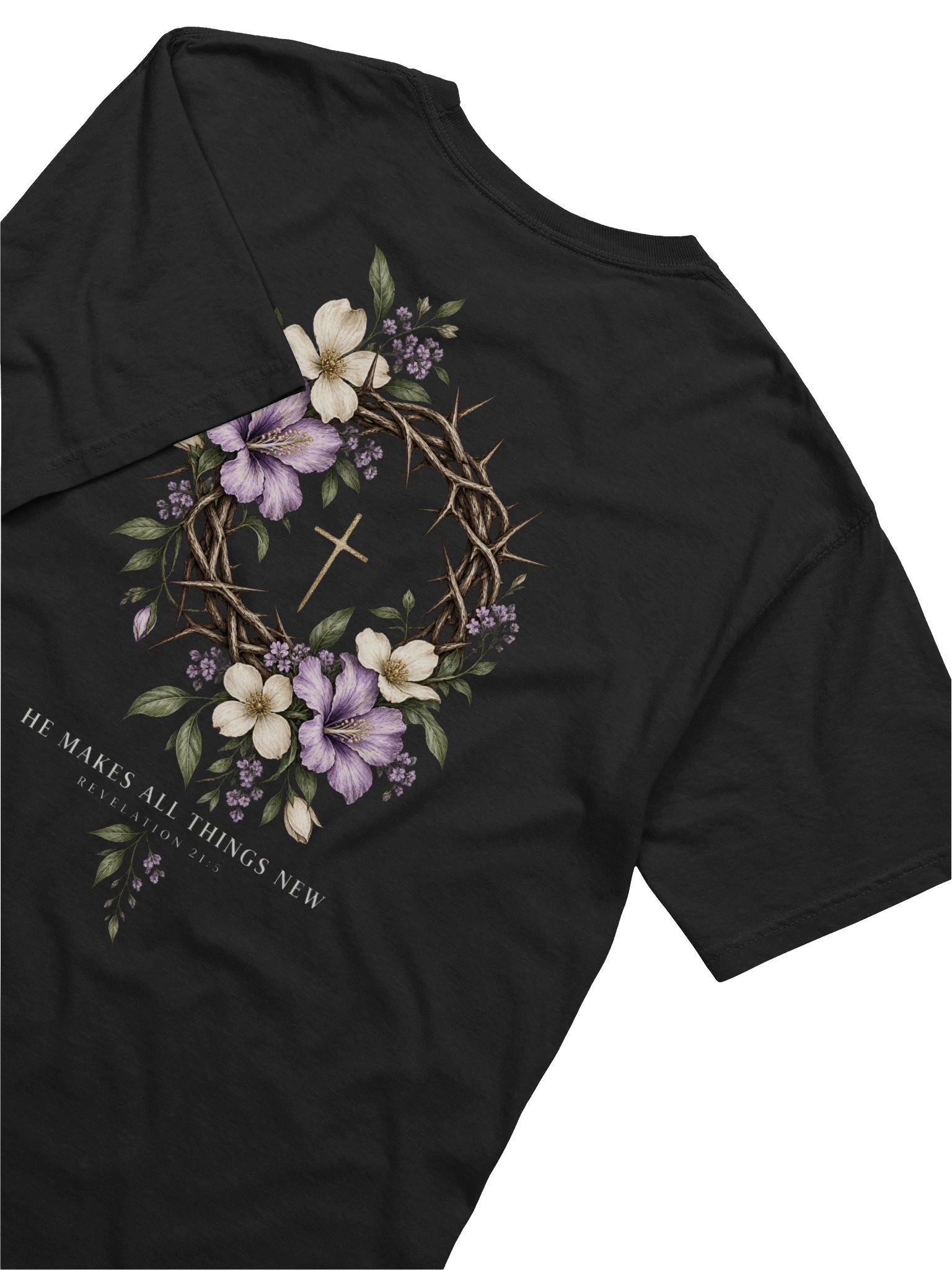 HE MAKES ALL THINGS NEW — Floral Cross Tee product image (6)