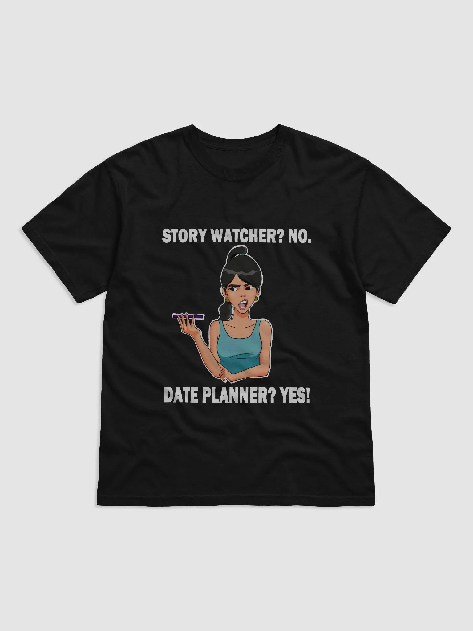Story Watcher vs. Date Planner - looser fit t-shirt product image (1)