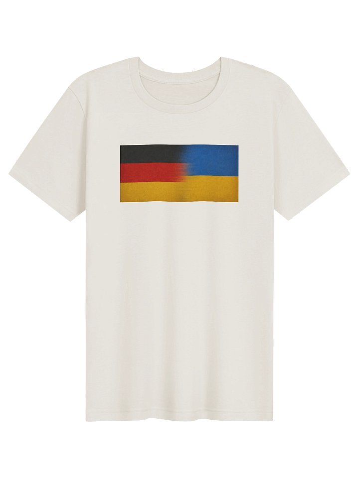 Woman Comfort T-shirt Support Ukraine-Germany Flags, retro white product image (1)