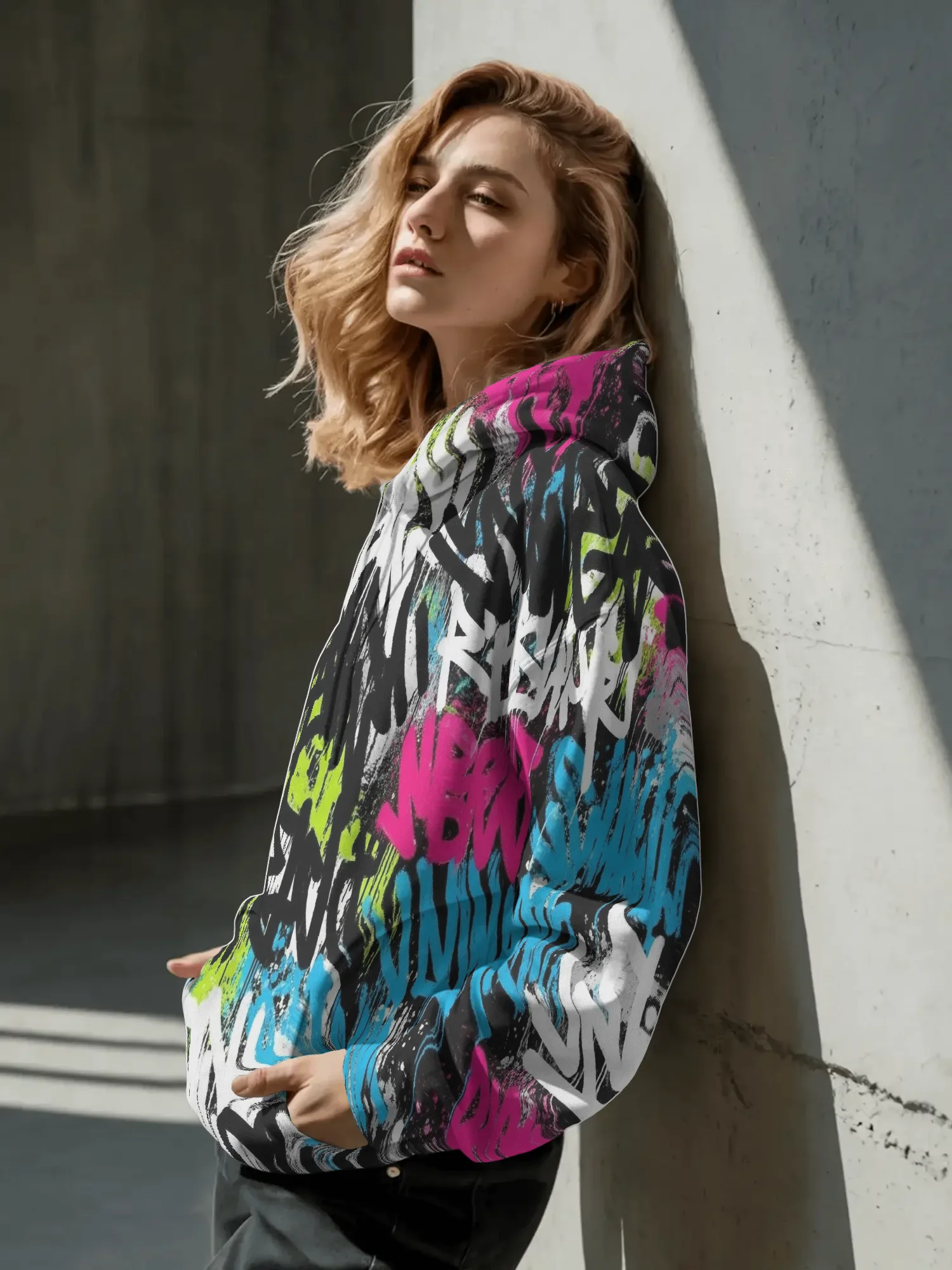 Color Clash Graffiti Hoodie product image (4)