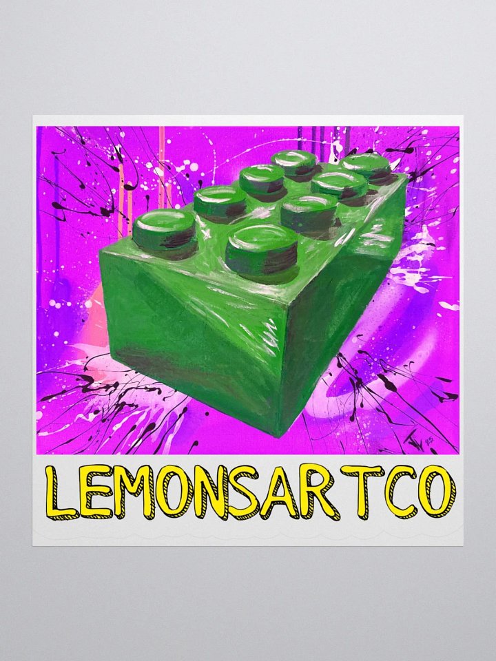 POP Brick (Green Brick/Purple Background) Sticker product image (1)