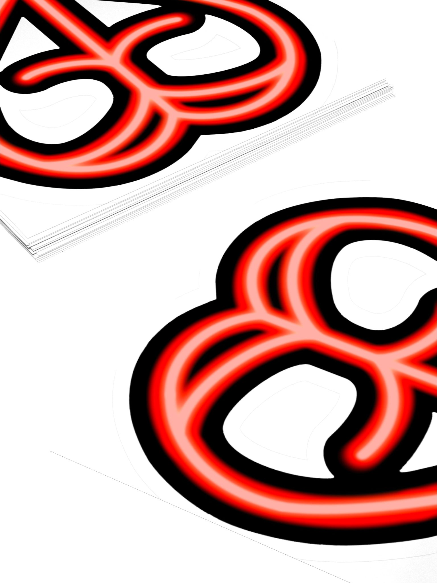 Neon Heart Kiss Cut Stickers product image (7)