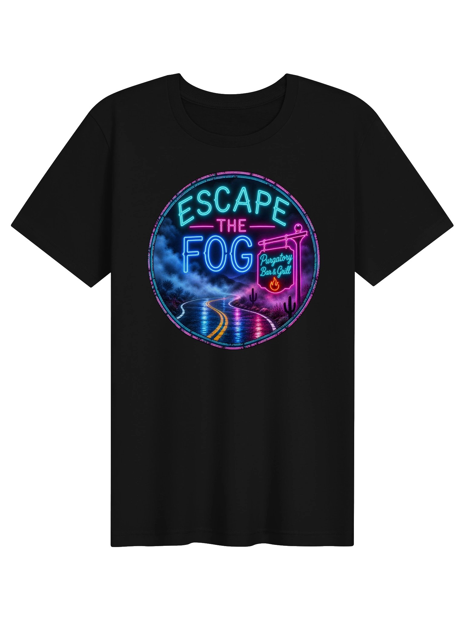 Escape the Fog Neon Desert Tee product image (4)