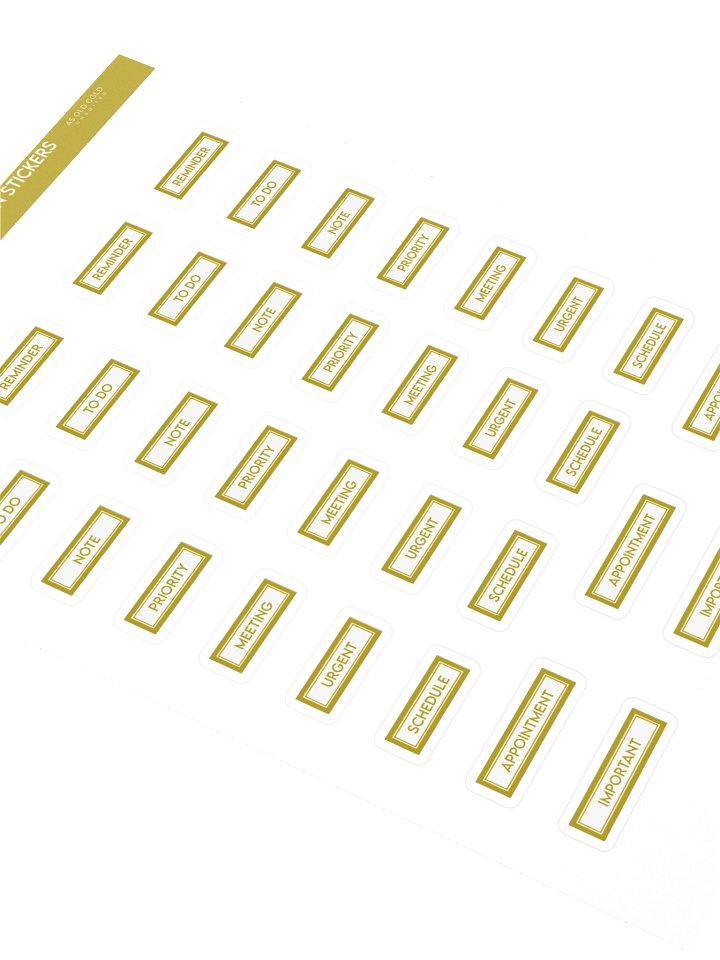 Daily Journal Stickers A5 — Physical Sticker Sheet - Old Gold product image (2)