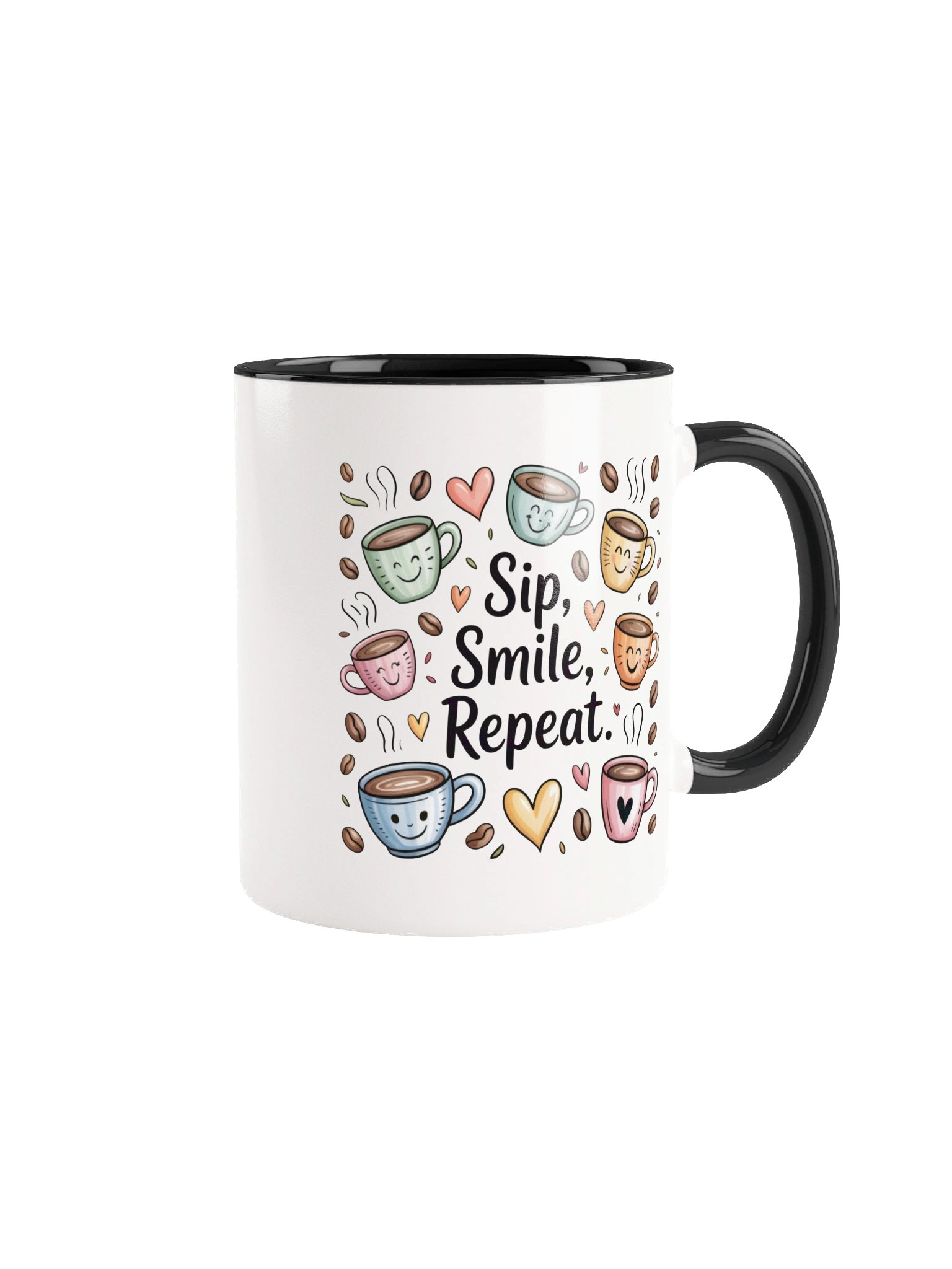 Sip Smile Repeat Coffee Mug - with Color Inside product image (1)