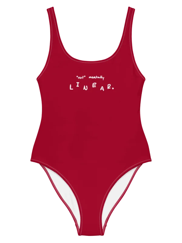 *not* mentally linear (lifeguard inspired) one piece swimsuit product image (1)