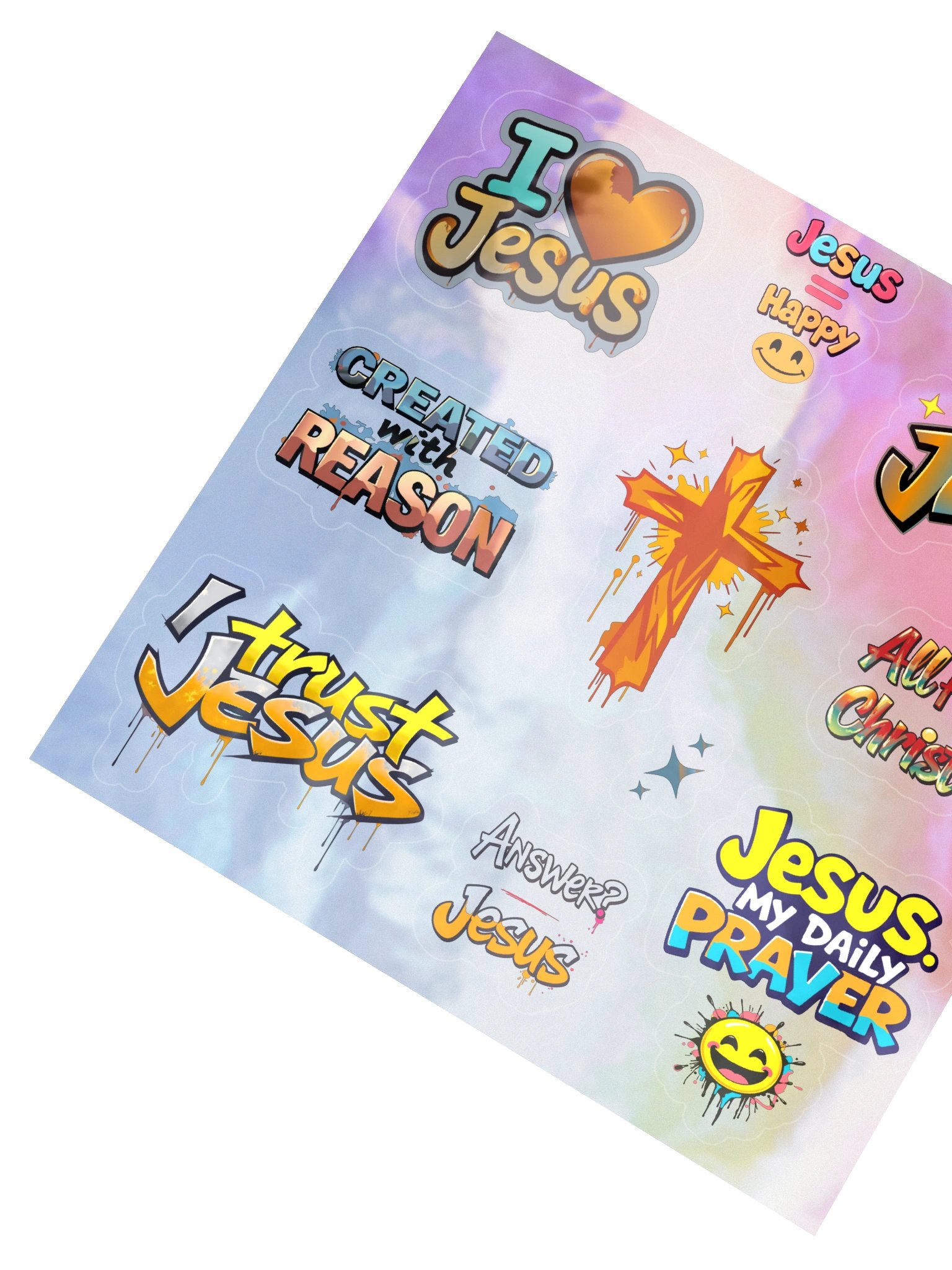 Stay Close to Jesus Holographic Sticker Sheet product image (2)