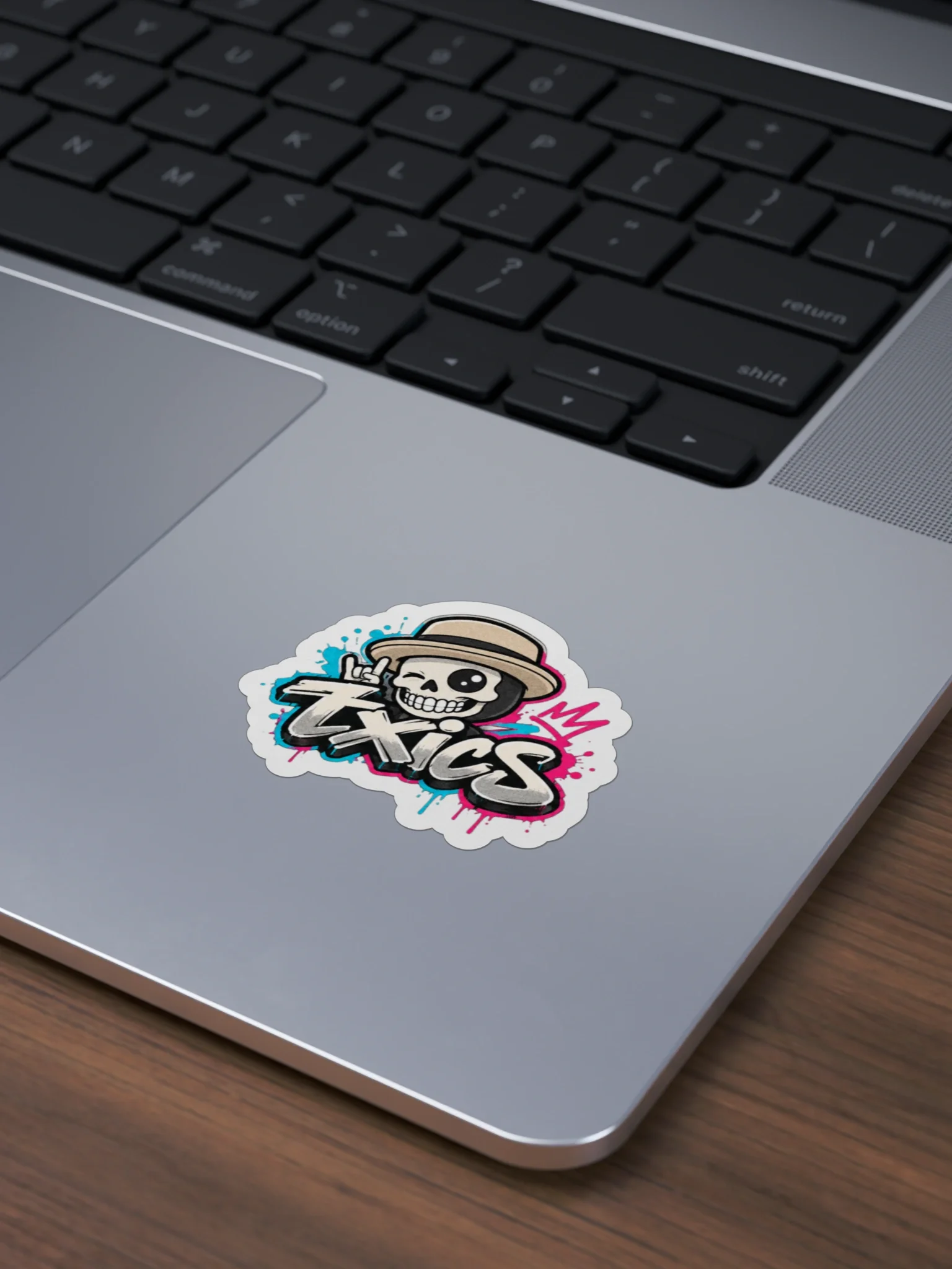txics Graffiti Skull Die-Cut Sticker