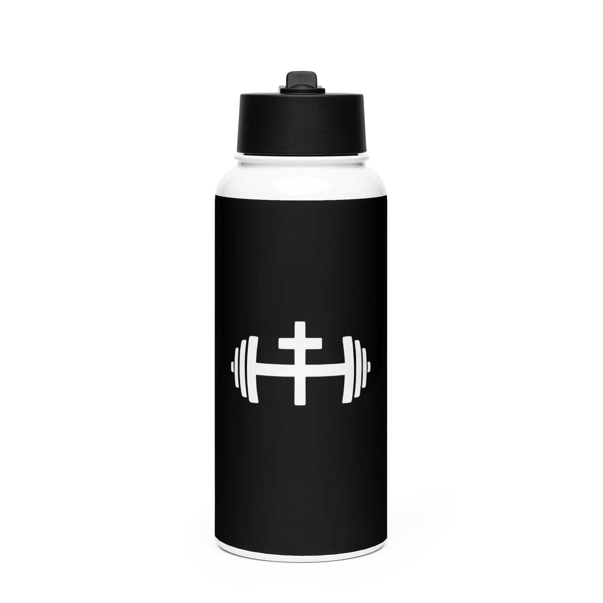 His House Stainless Steel Water Bottle with a Straw Lid - Black product image (1)