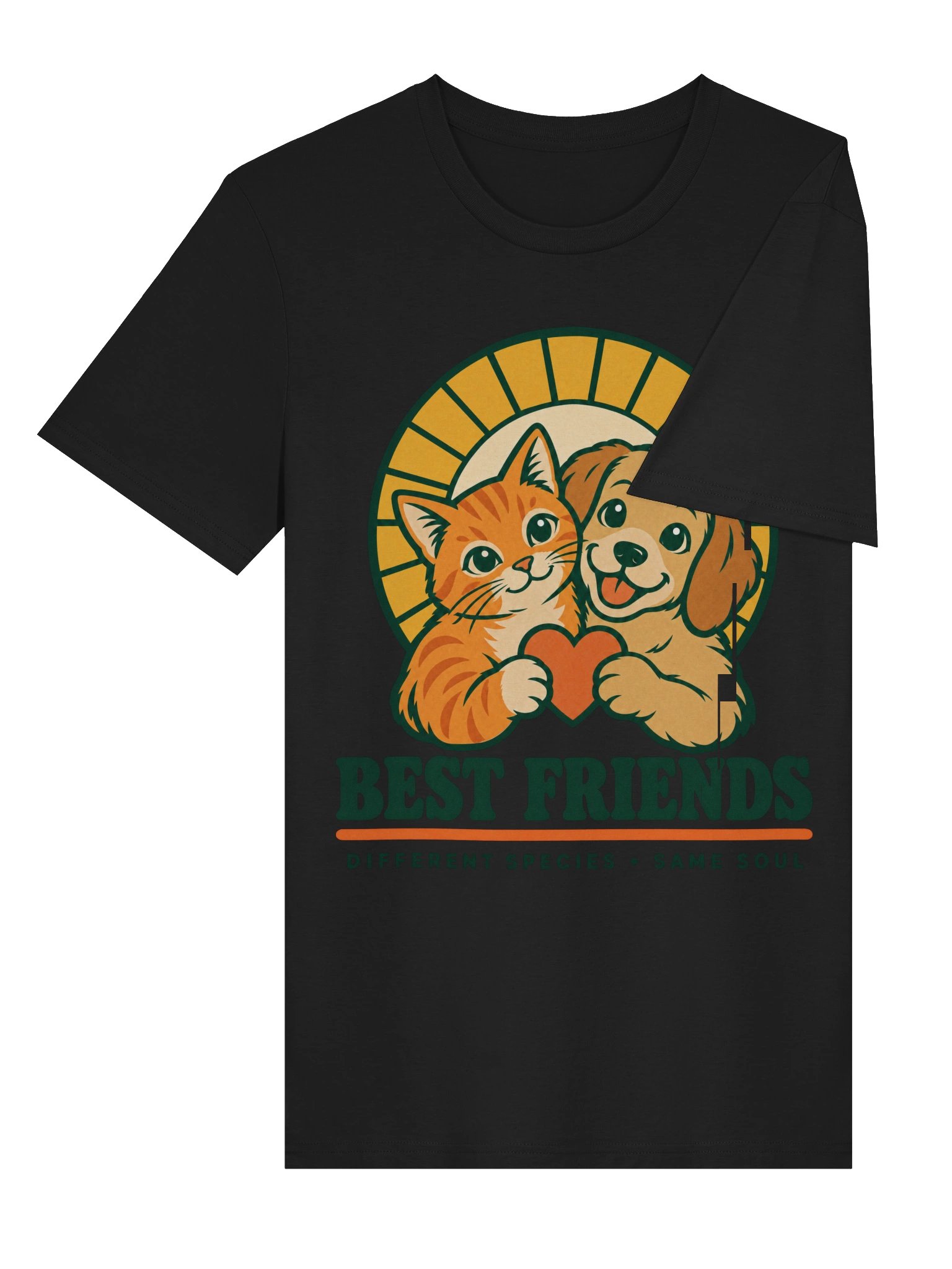 Best Friends, Different Species – Cat & Dog T-Shirt product image (27)