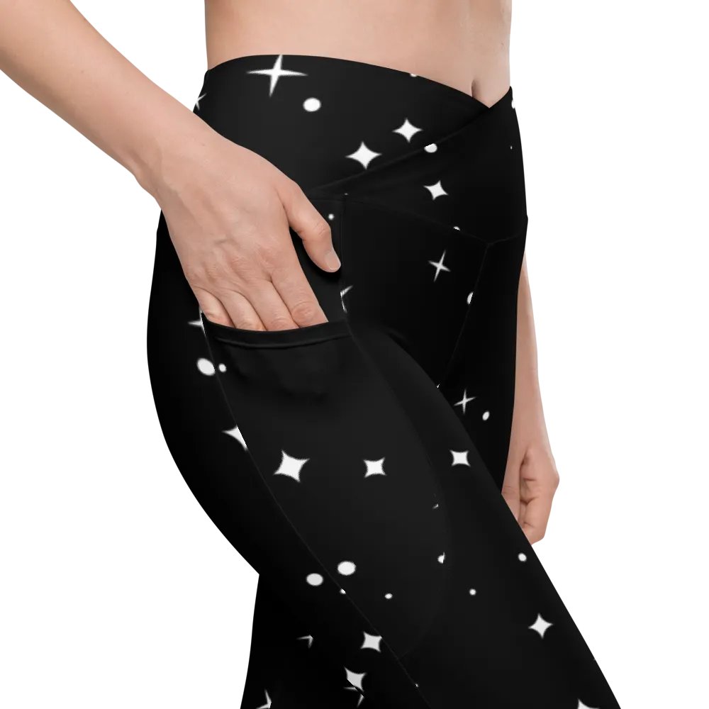 Starry Night Sky Crossover Leggings with Pockets product image (10)
