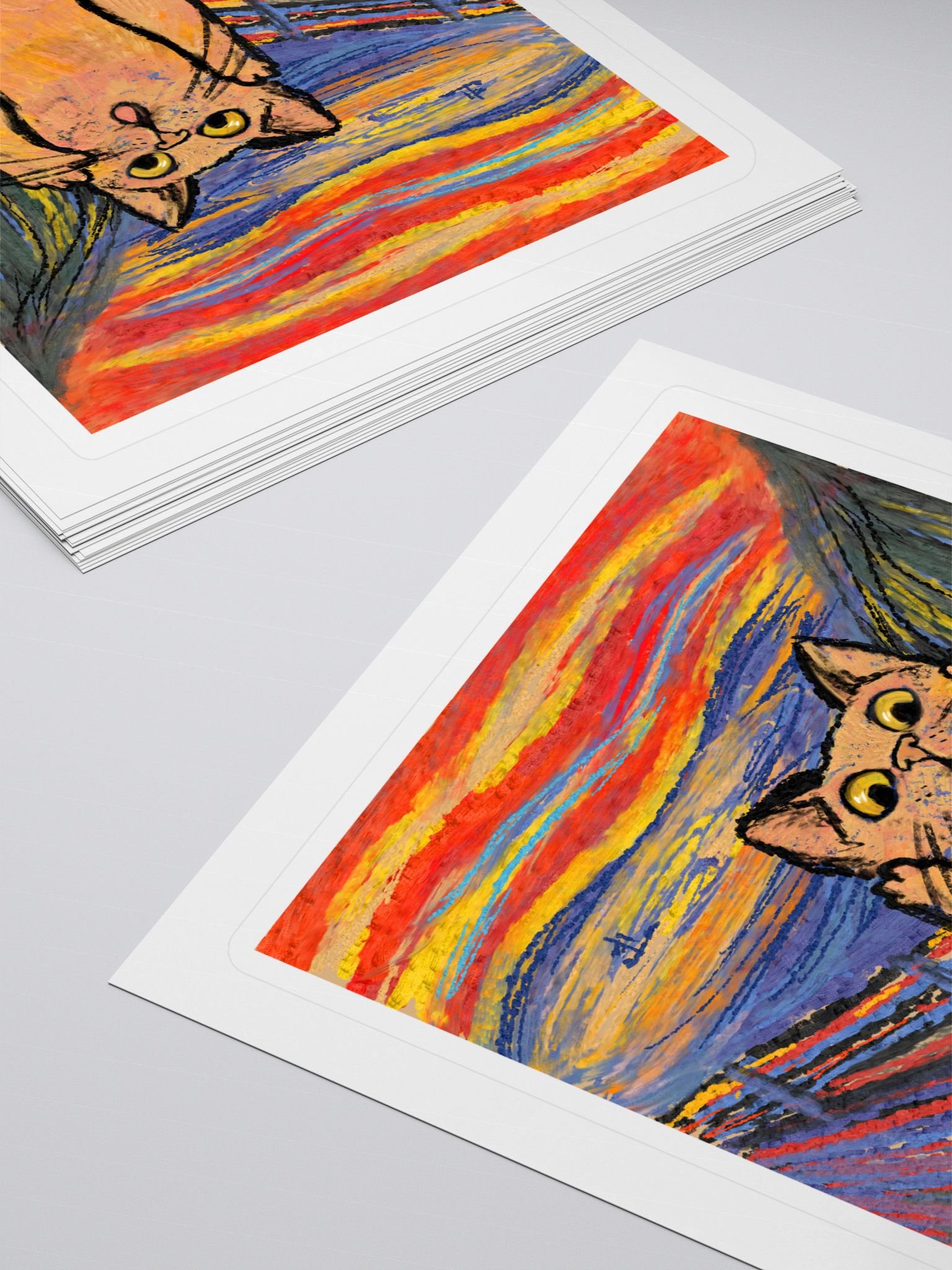Scream Cat Painting Sticker product image (4)