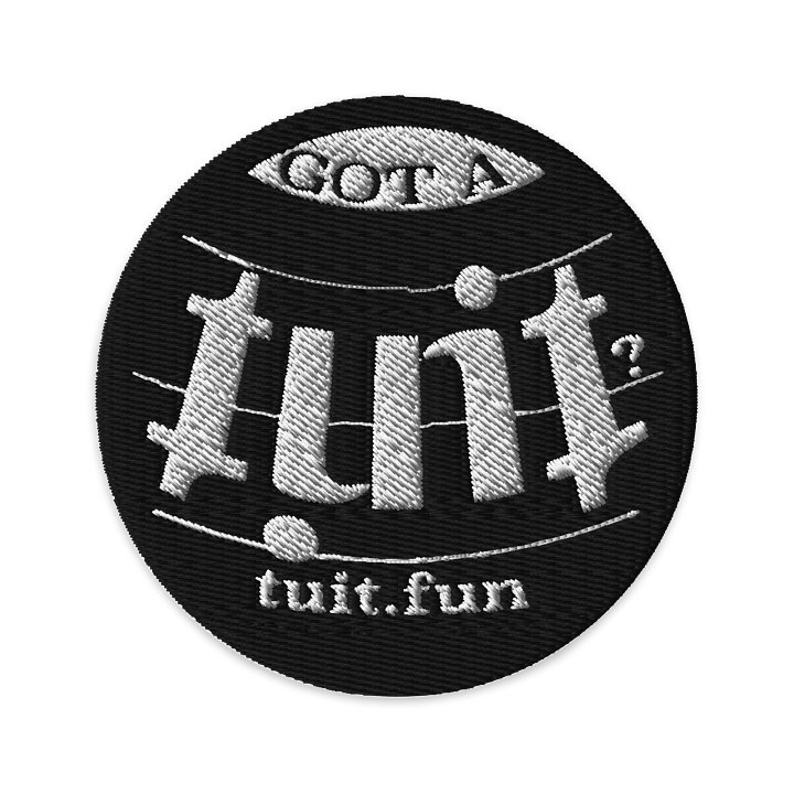A "Round tuit" embroidered patch product image (1)