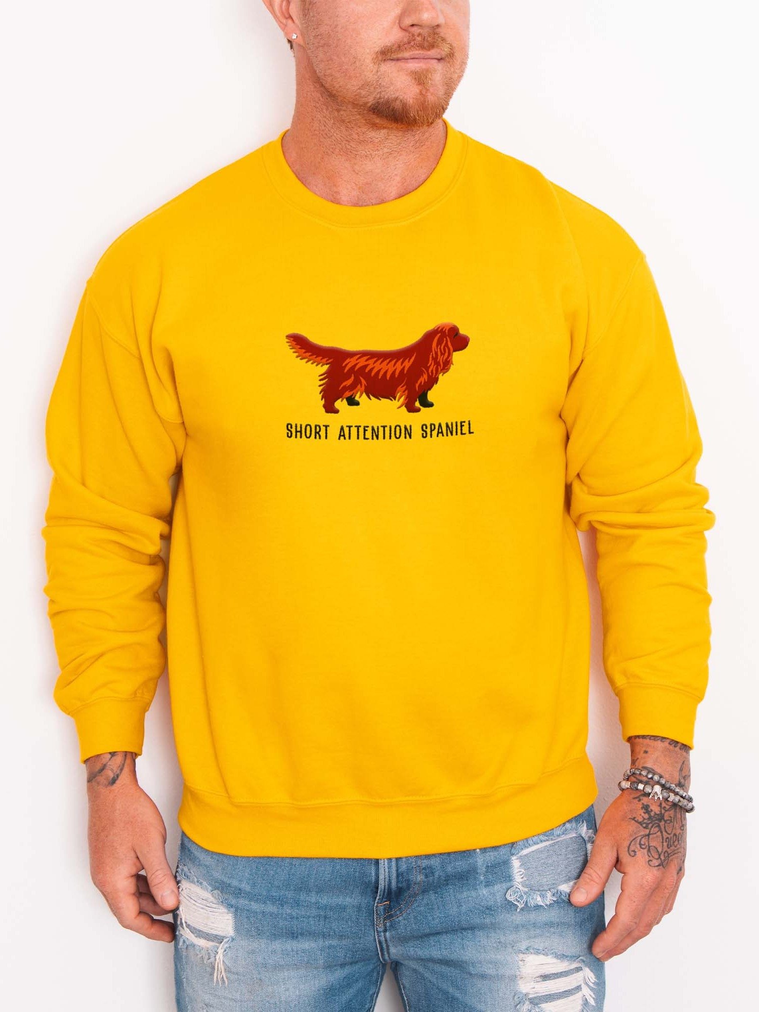 Short Attention Spaniel Sweatshirt (Embroidered) of a Sussex Spaniel(Liver) product image (2)