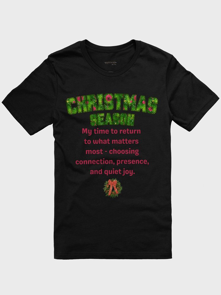 Christmas Season – Quiet Joy Reflective T-Shirt (Black) product image (1)