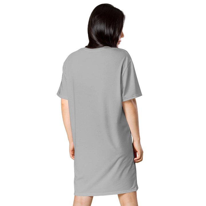 Silver Oversized T-Shirt Dress | Stretchy Fabric | Casual or Formal Style | Sizes 2XS-6XL | Exclusive Design product image (2)