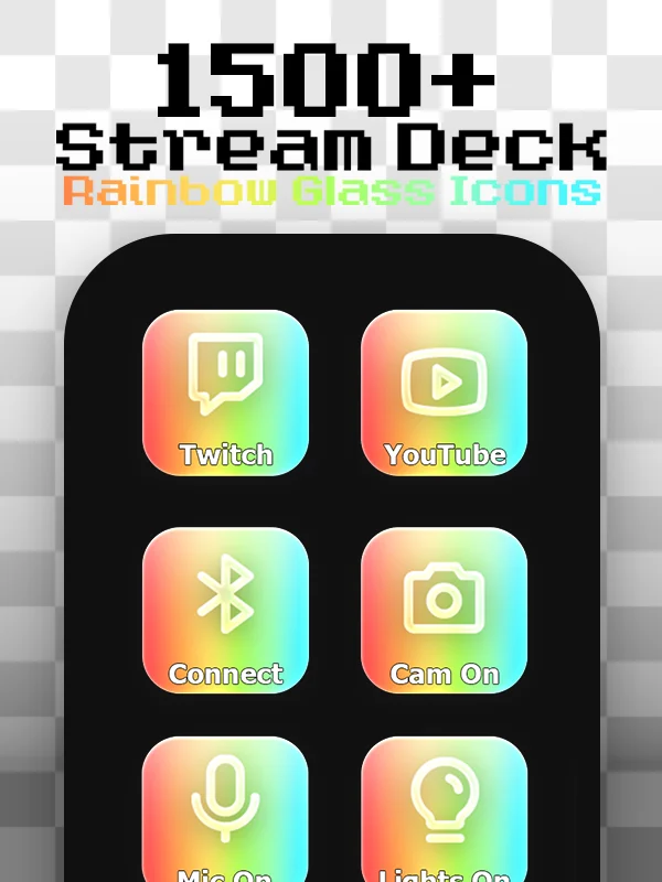 Room to Type - Rainbow Glass Stream Deck Icons product image (1)