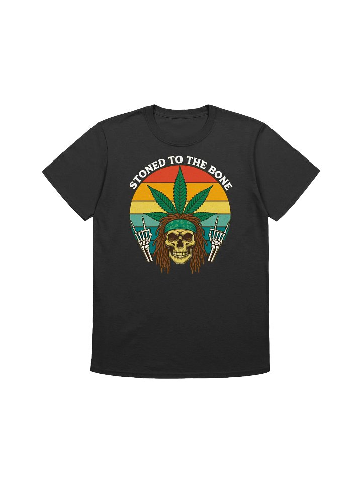 420 Weed-Stoned to the Bone-A Retro Cannabis Skull T-Shirt product image (3)