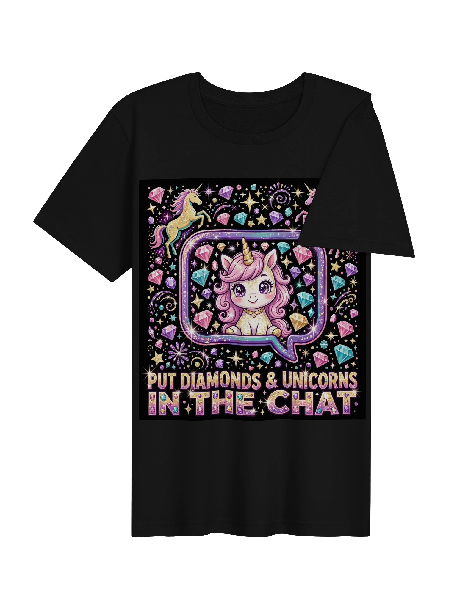 Put Diamonds and Unicorns in the Chat Tee product image (4)