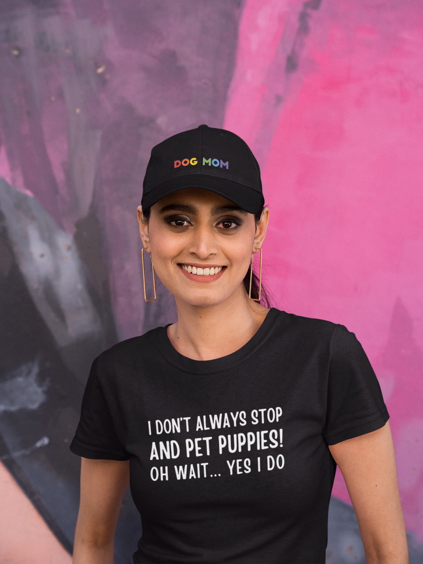 I don't always stop and pet puppies! oh wait yes I do, white print on Gildan 64000 Tee product image (1)