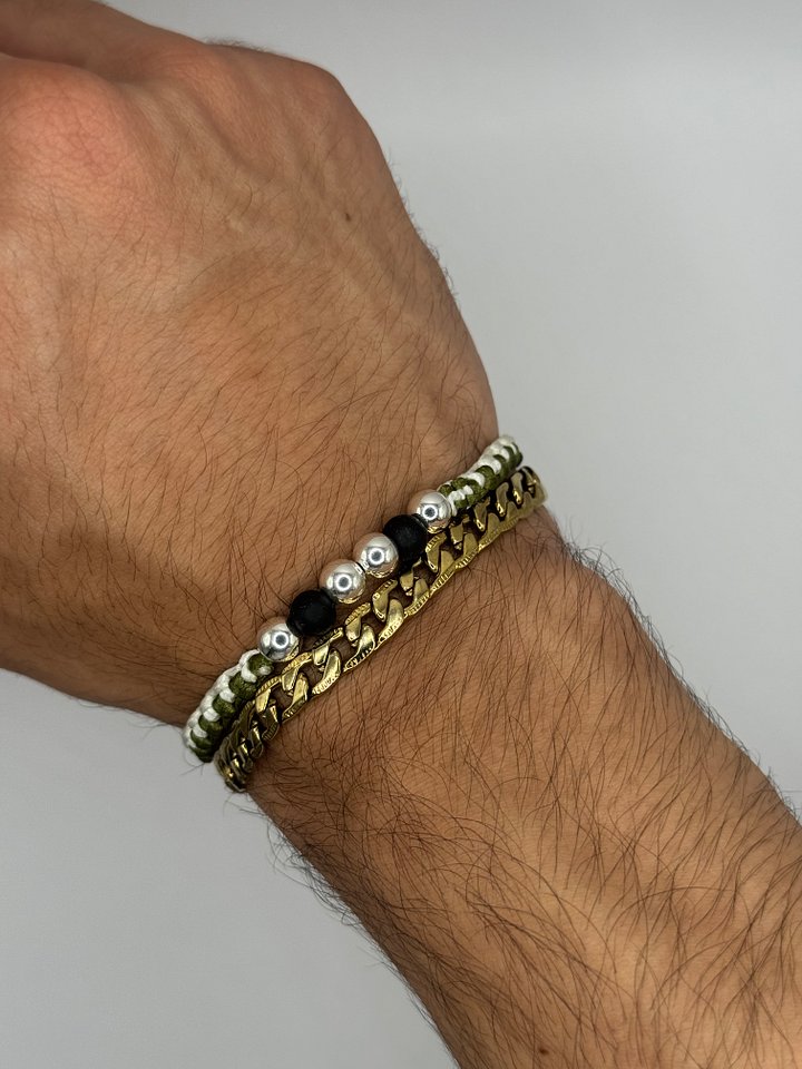 Olive & White | Silver + Neoprene product image (2)