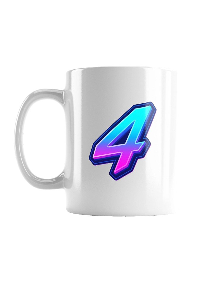 Neon Number 4 Glossy Mug product image (3)
