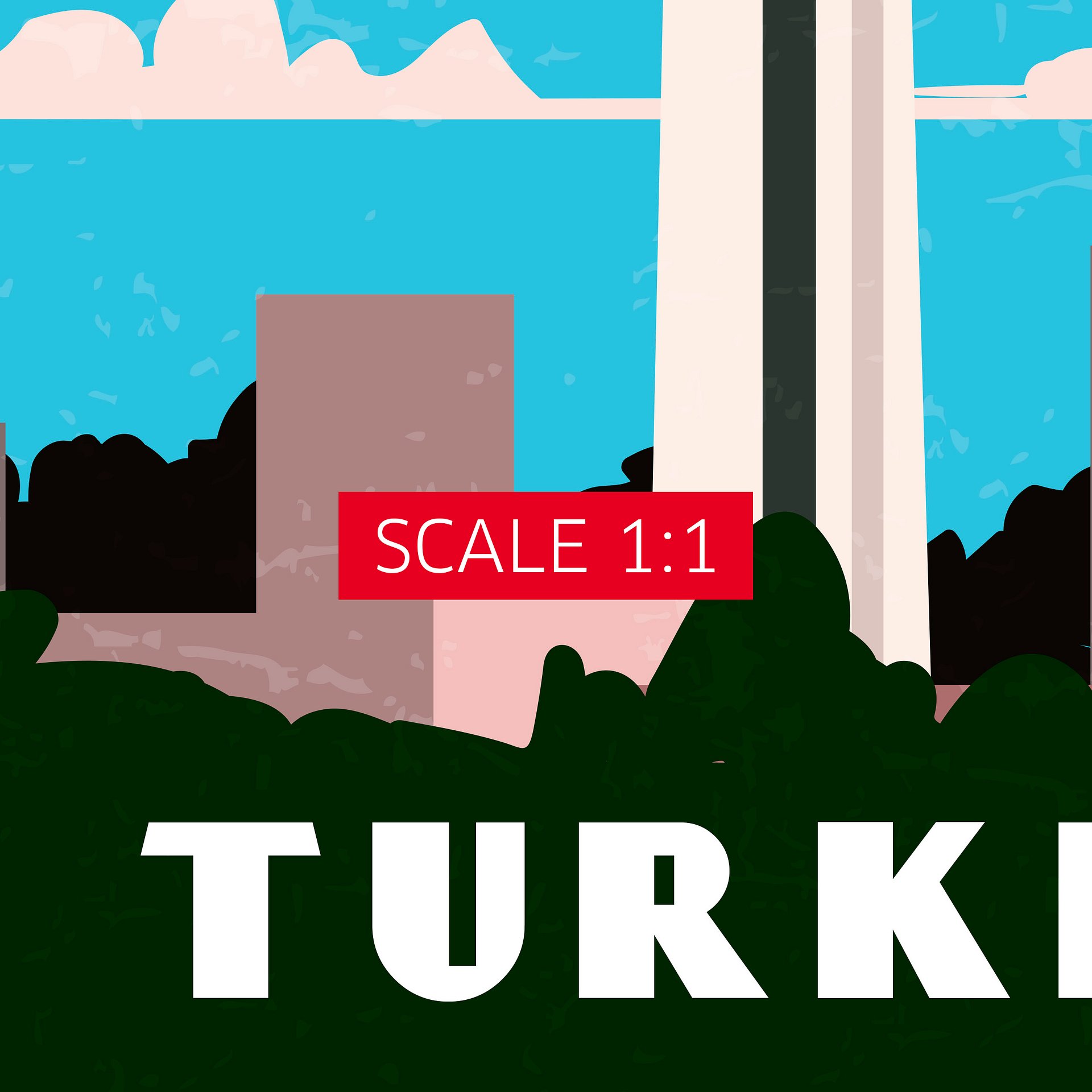 Ankara, Turkey — Retro travel minimalist poster, retro travel art, retro travel wall art, vector art product image (5)