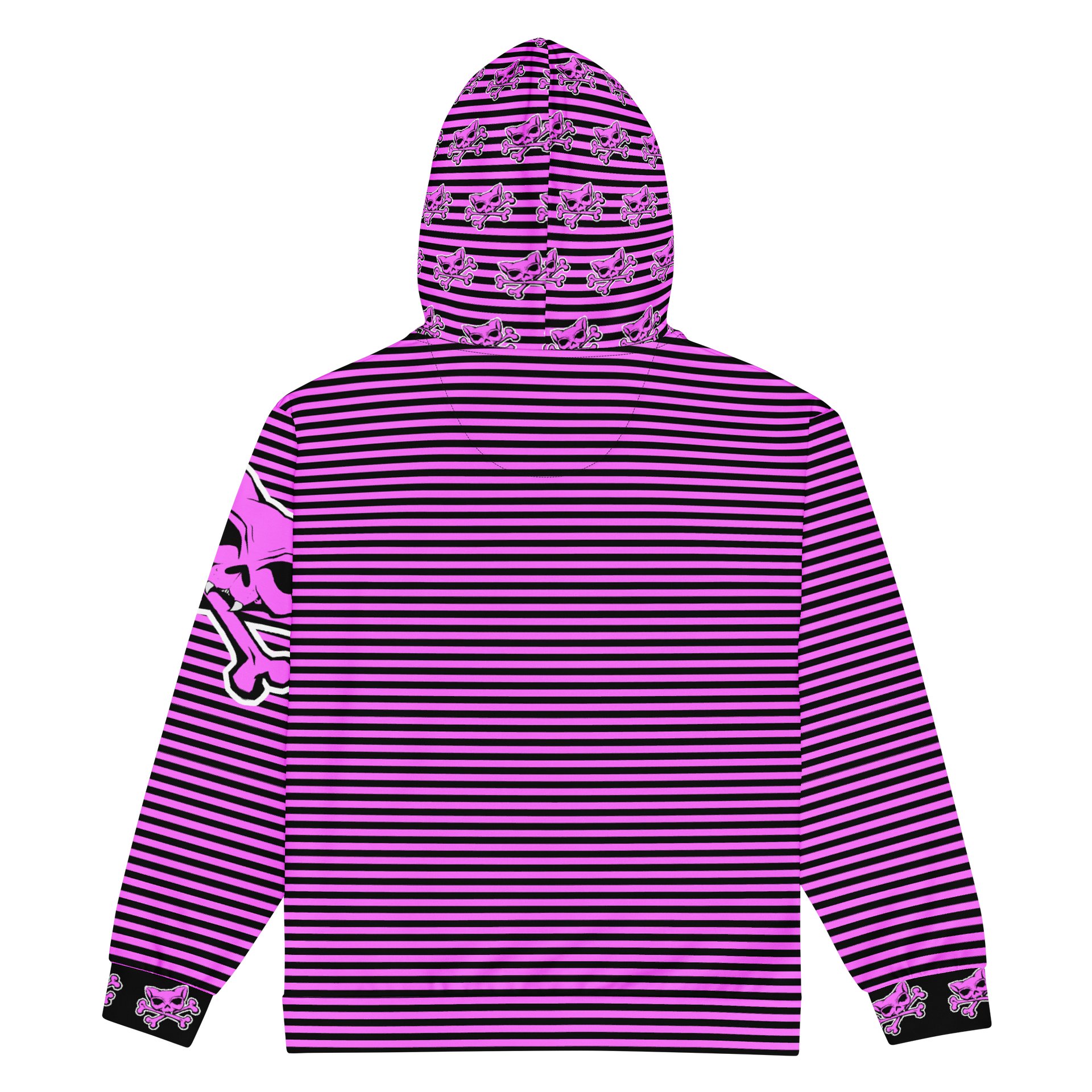 Pink and Blaque Kat Skull Remix Stripped Hoodie product image (2)