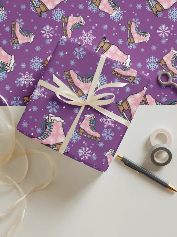 Ice Skating Wrapping Paper Sheet Set product image (7)