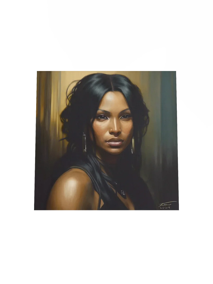 JULIA: Melancholic Portrait Painting (10x10 Print) product image (4)