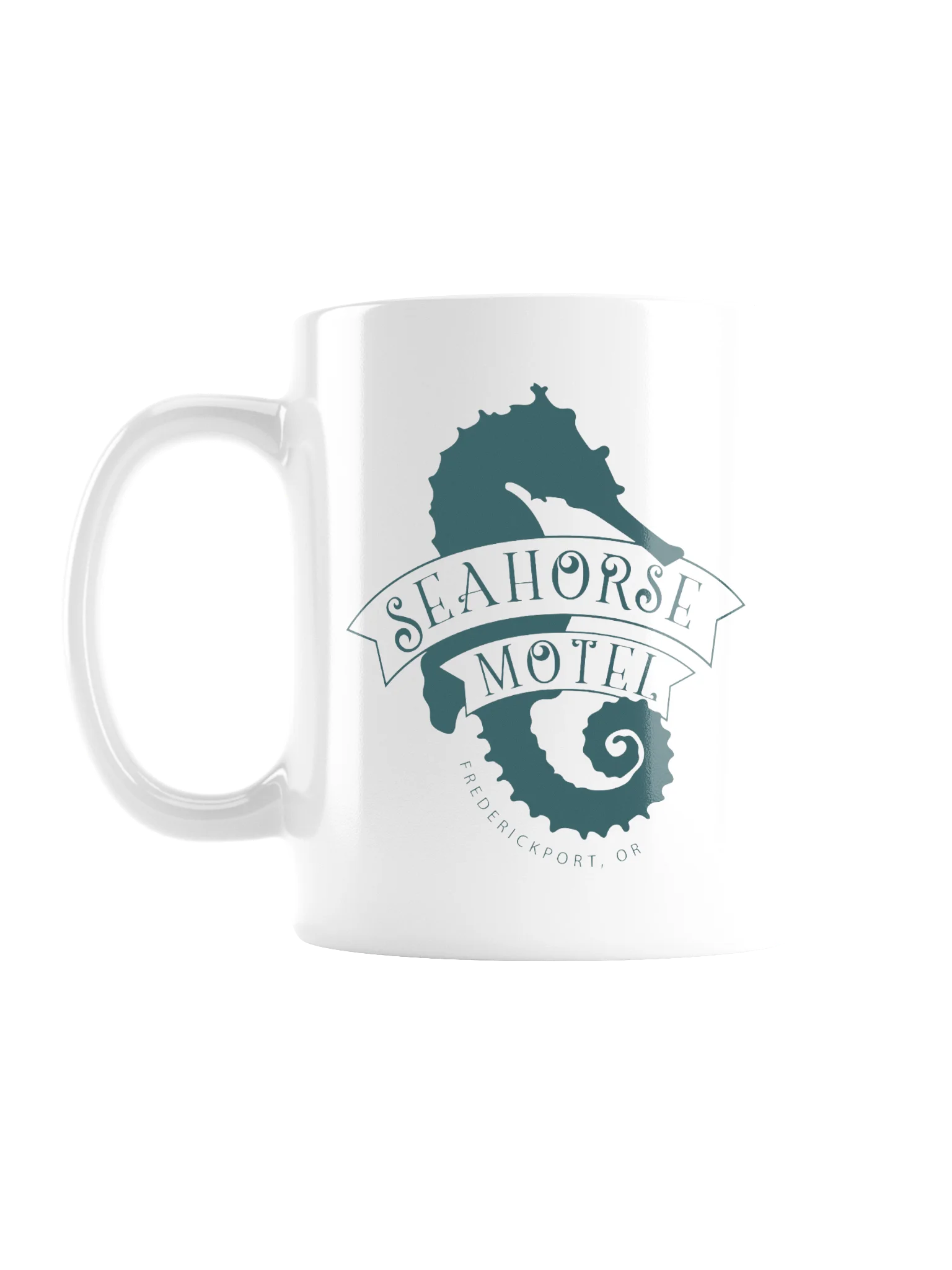 Seahorse Motel Teal Coffee Mug product image (1)