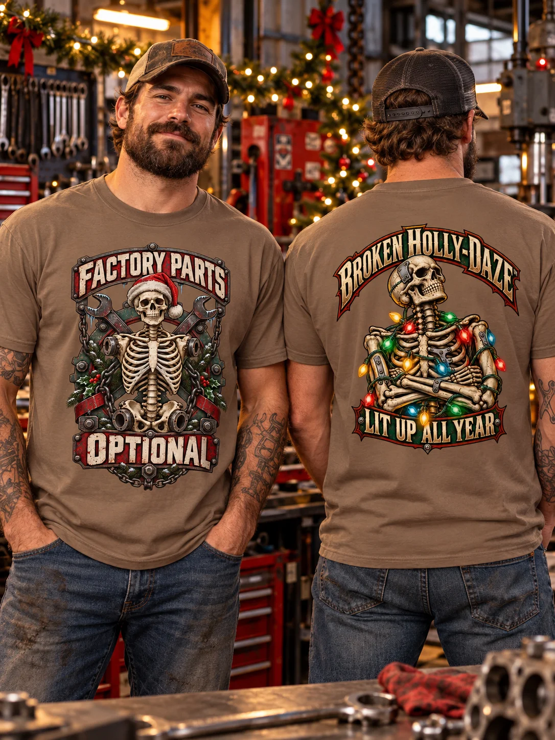 Mechanic Christmas Shirt — Factory Parts Optional | Broken Sleigh™ product image (1)