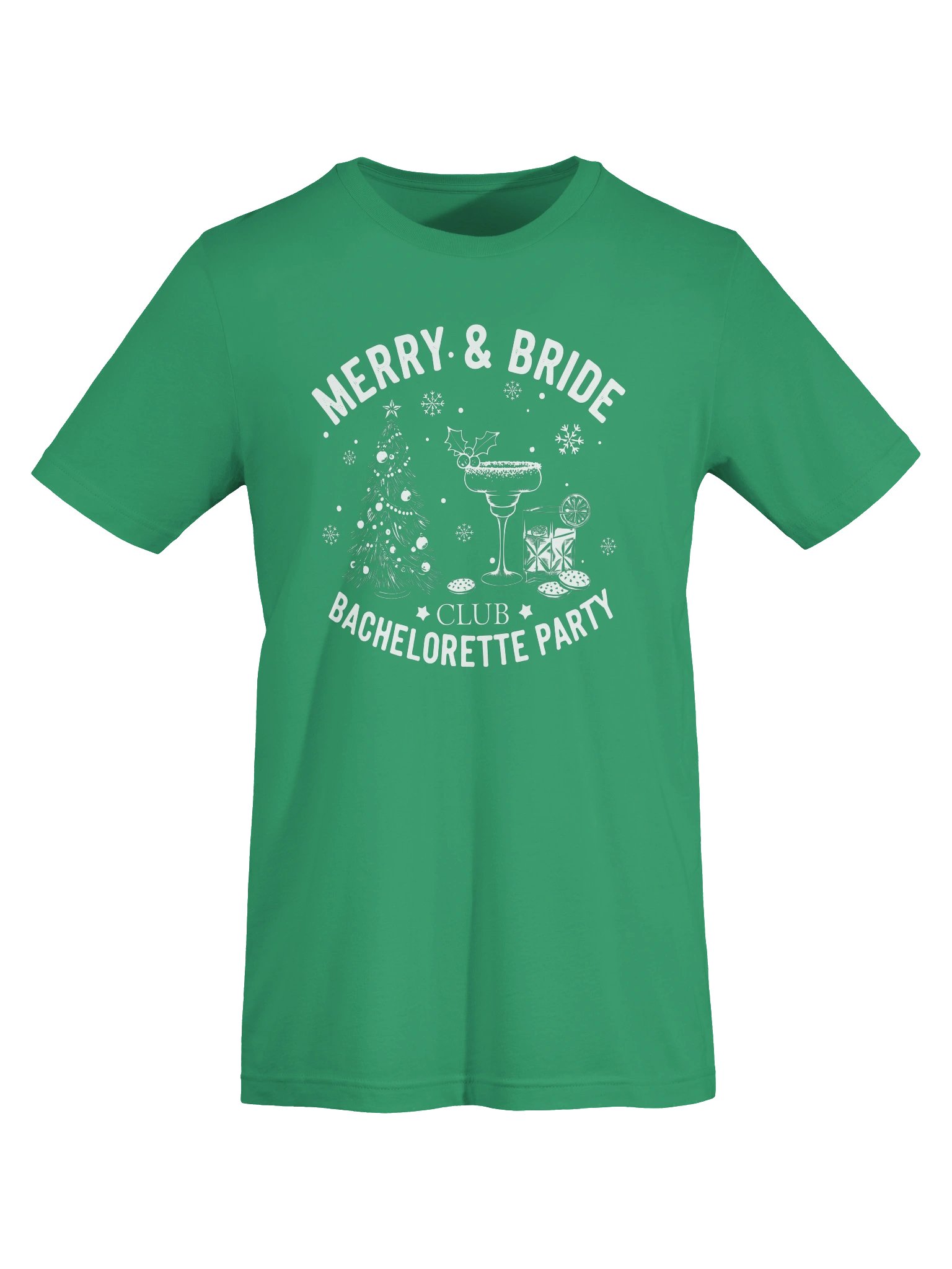 Merry & Bride Bachelorette Party T-Shirt | Christmas Bride Crew Tee product image (45)