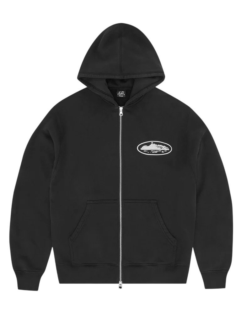 ISLAND PUFF PRINT ZIP HOODIE [SCHWARZ] product image (1)