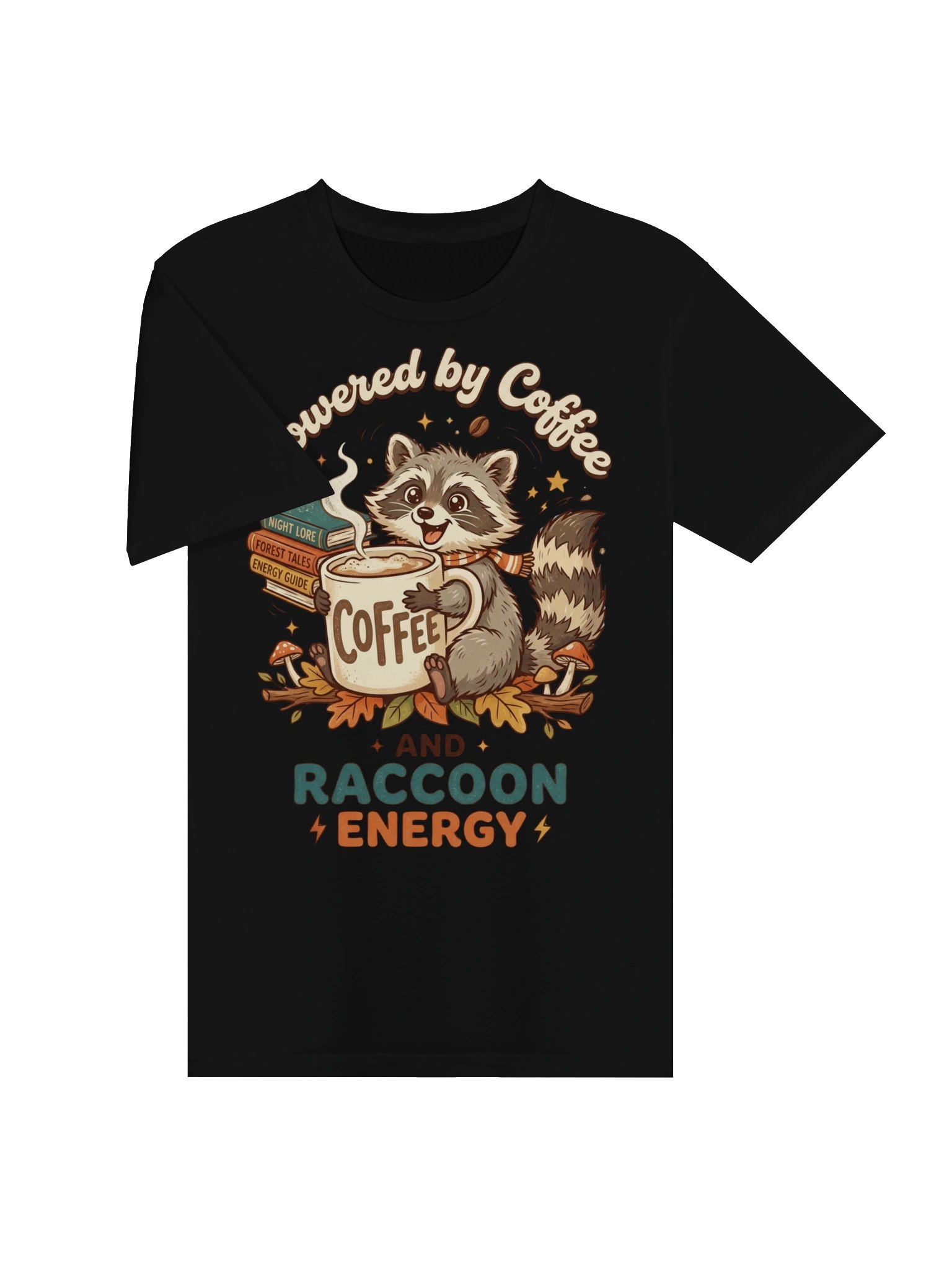 Cute Raccoon Teacher Coffee & Books Unisex T-Shirt product image (4)