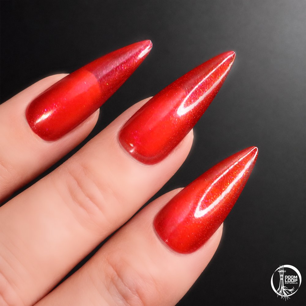 CLOSER THAN WE APPEAR - Shimmery Red Translucent Jelly Nail Polish product image (5)