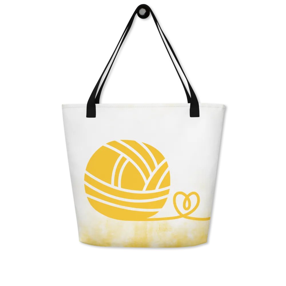 Yellow Knitting Tote Bag product image (5)