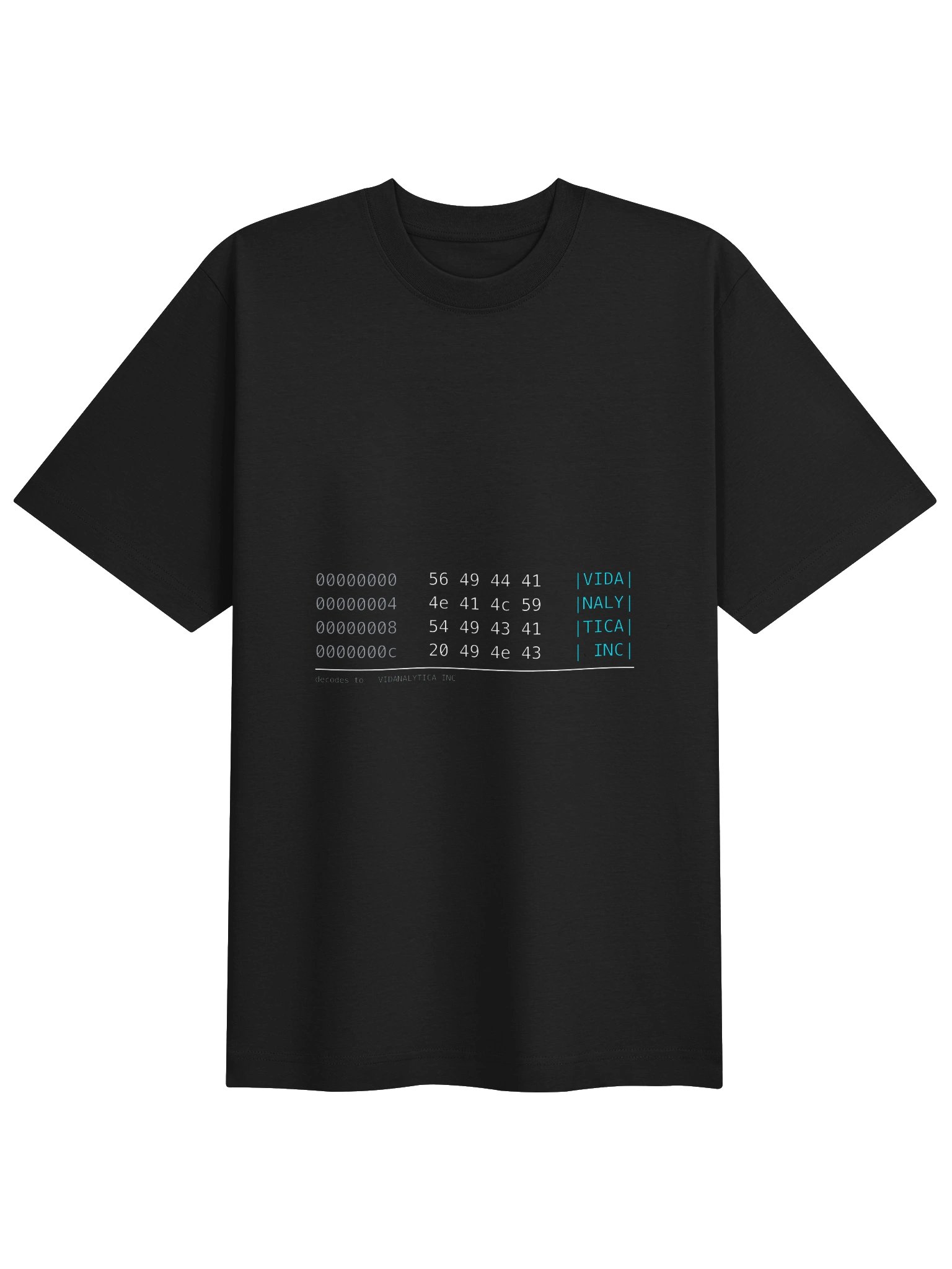 VIDANALYTICA INC Tee - Hex Dump product image (1)