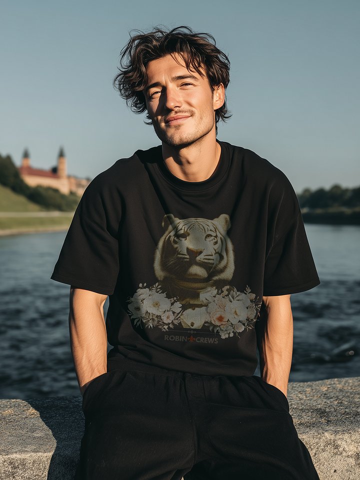 White Tiger Floral T Shirt Vintage Animal product image (2)