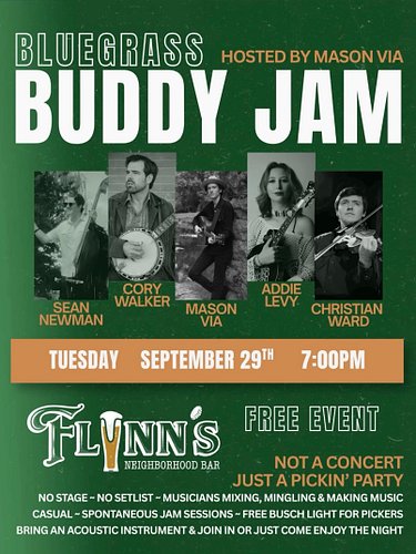 Excited to kick off this new bluegrass jam in Madison TN at @flynnsneighborhoodbar all are welcome its an open jam acoustic s...