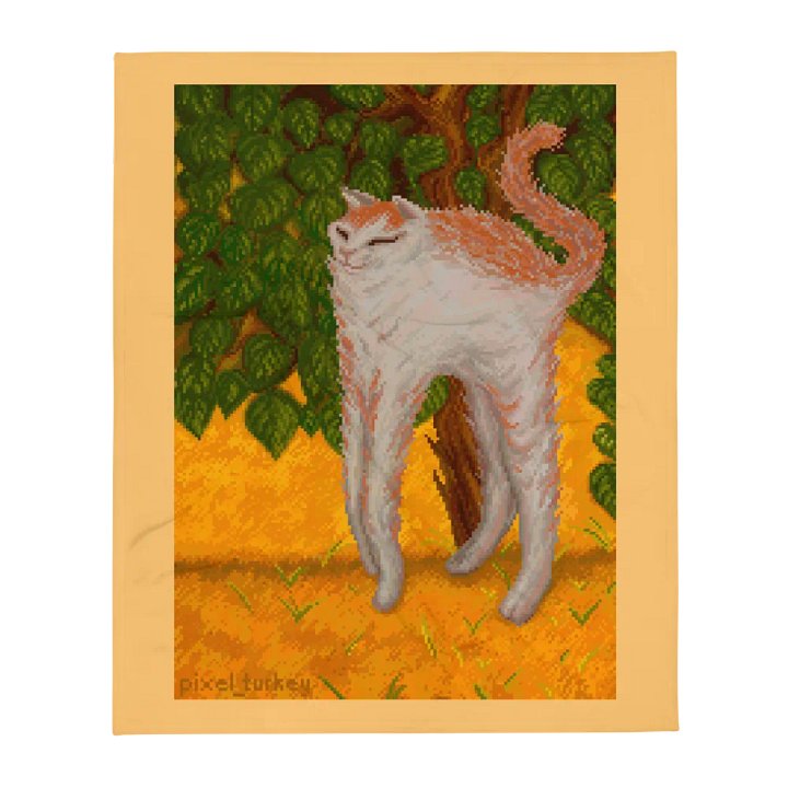 Medium Soft, fuzzy blanket - My take on Pierre Bonnard's Le Chat Blanc (1894) product image (1)