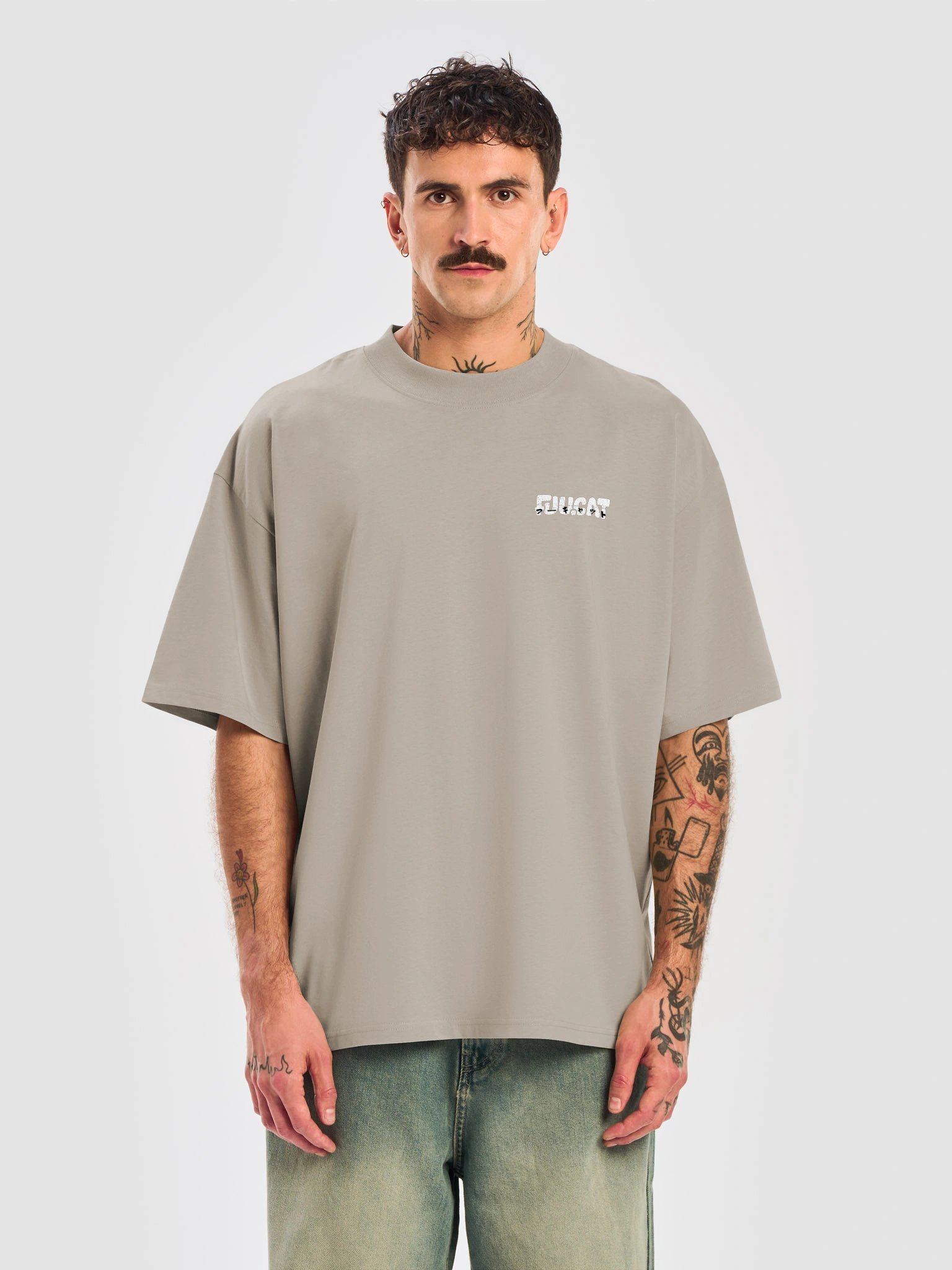 Fuu.cat Backprint Oversized Tee - Sand product image (1)