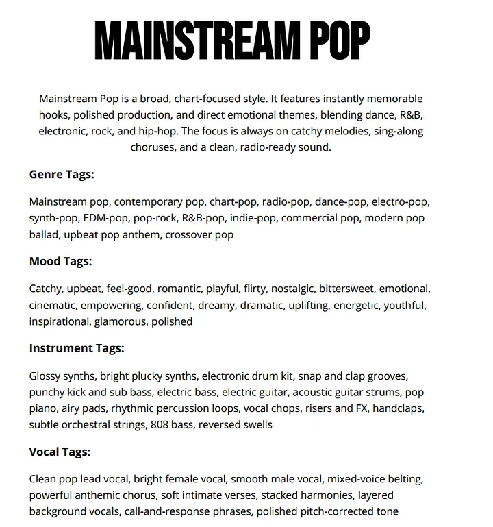 500 Pop Prompts for SUNO Ai product image (2)