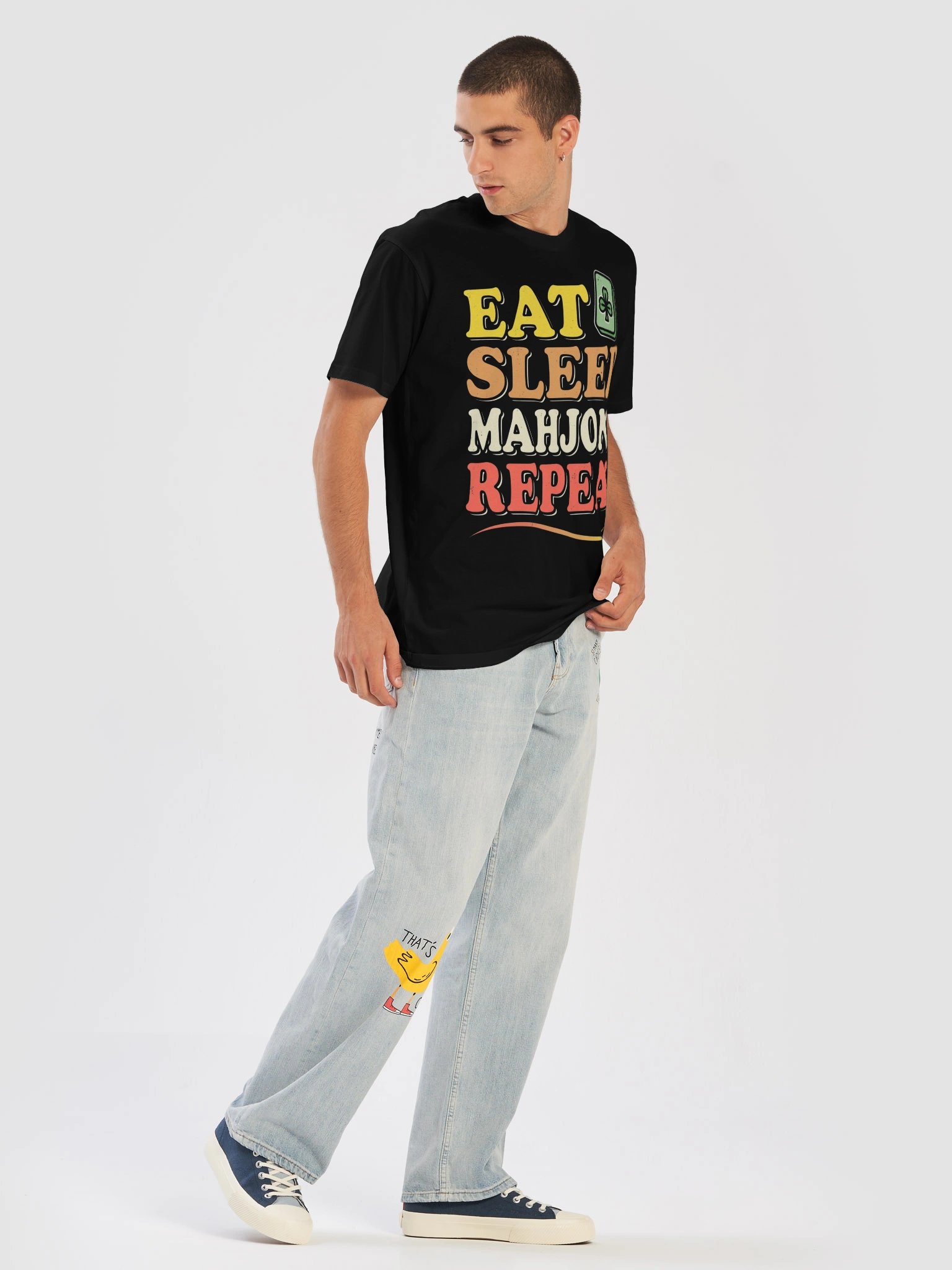 Mens Eat Sleep Mahjong Repeat Tile Game Players Performance T-Shirt product image (26)
