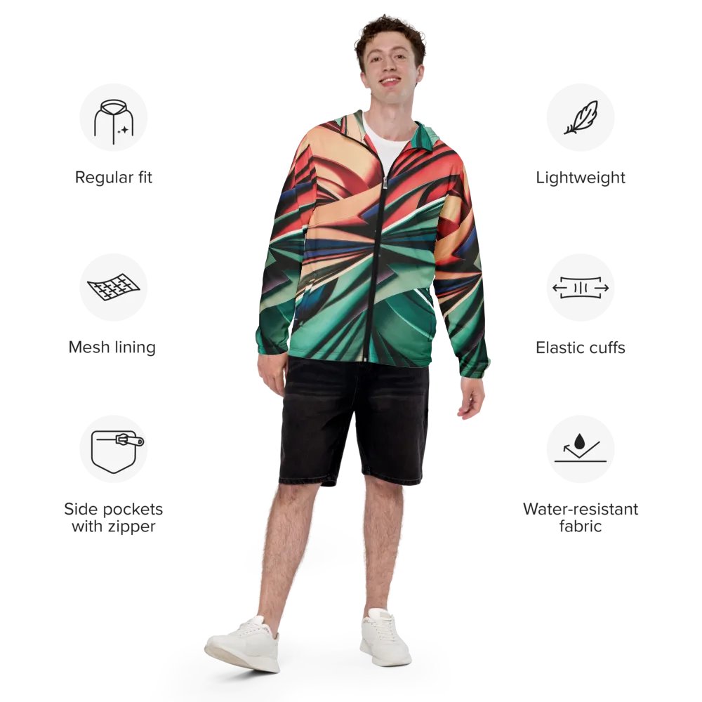 TDS Music Unisex Windbreaker Jacket with Abstract Geometric Design - Lightweight & Water-Resistant | XS–3XL product image (7)