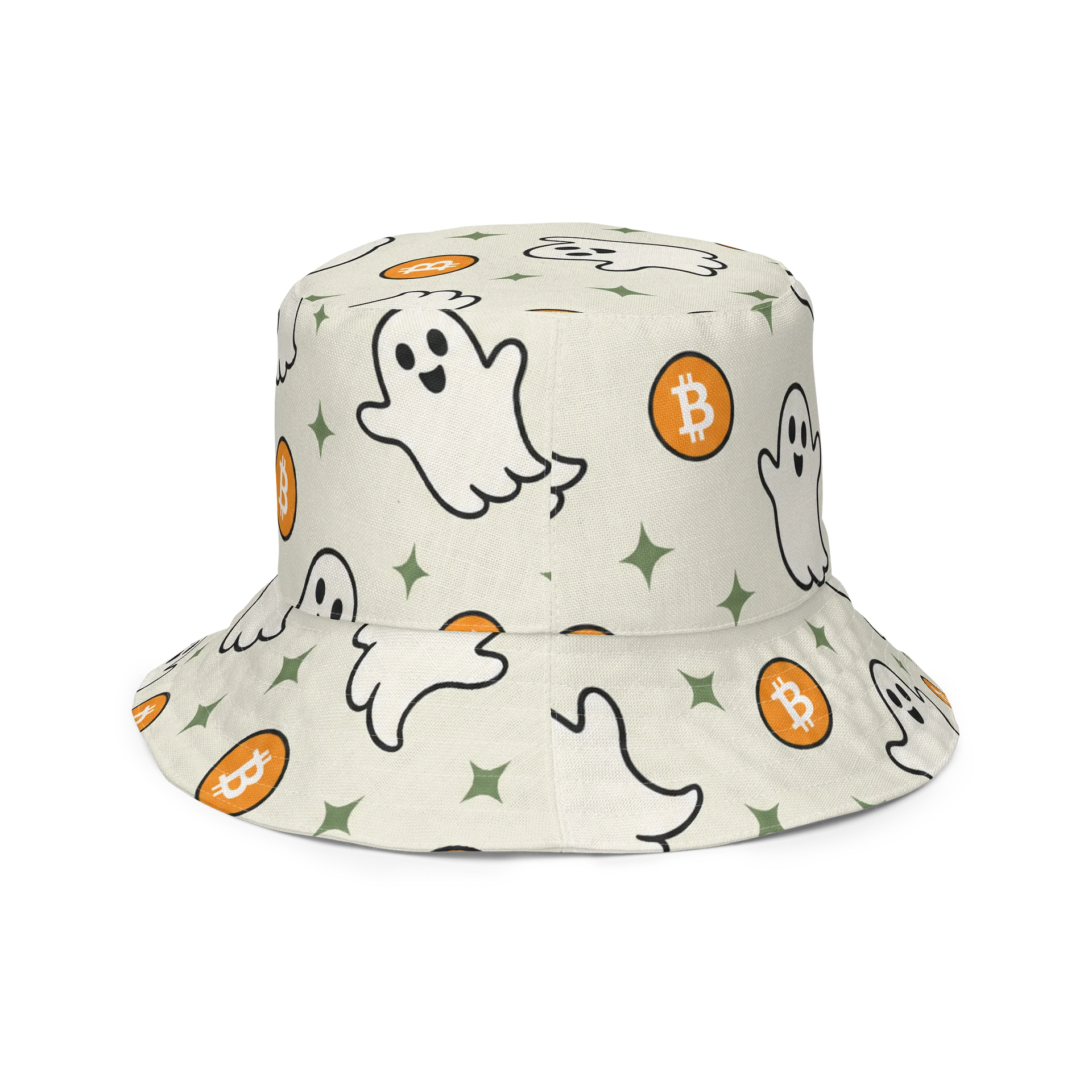 Ghost, Pumpkin, Bitcoin Reversible Bucket Hat product image (6)