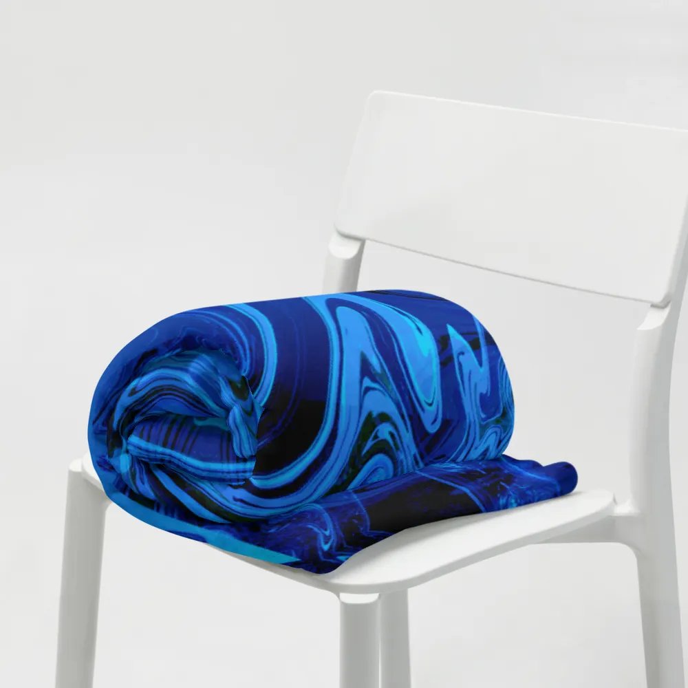 Blue and Black Swarm Pattern Urban Design Throw Blanket product image (19)